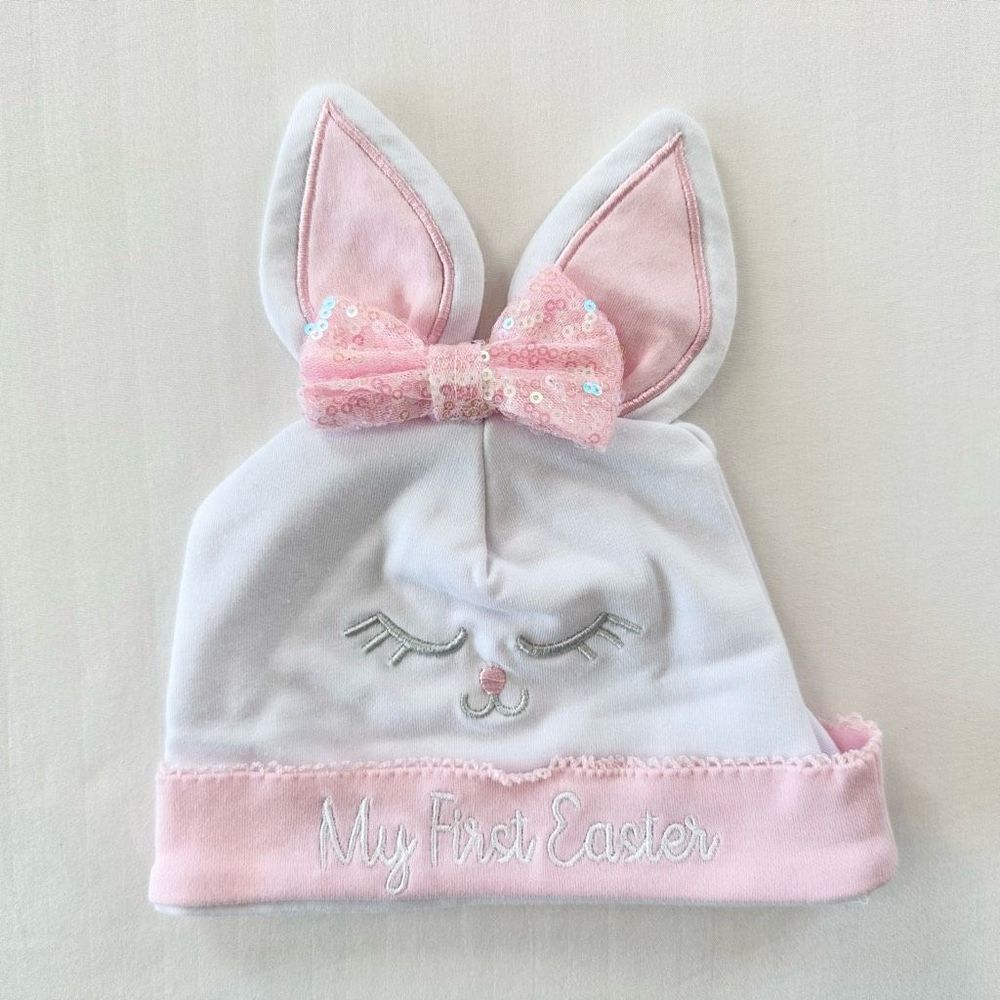 0-12M My First Easter Bunny Hat with Ears and Bow